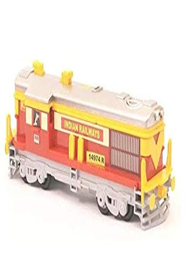 سنتي قاطرة قطار سنتي - أحمر وأصفر، تعمل بالسحب للخلف، 8 عجلات، تصميم واقعي، مناسبة للأعمار من 3 إلى 12 سنة - Image 1